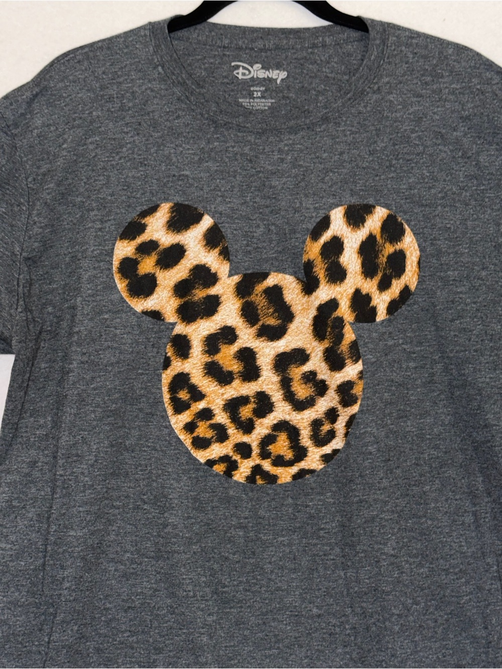 Disney Cheetah Print Mickey Silhouette Graphic Tee - Picture 4 of 7